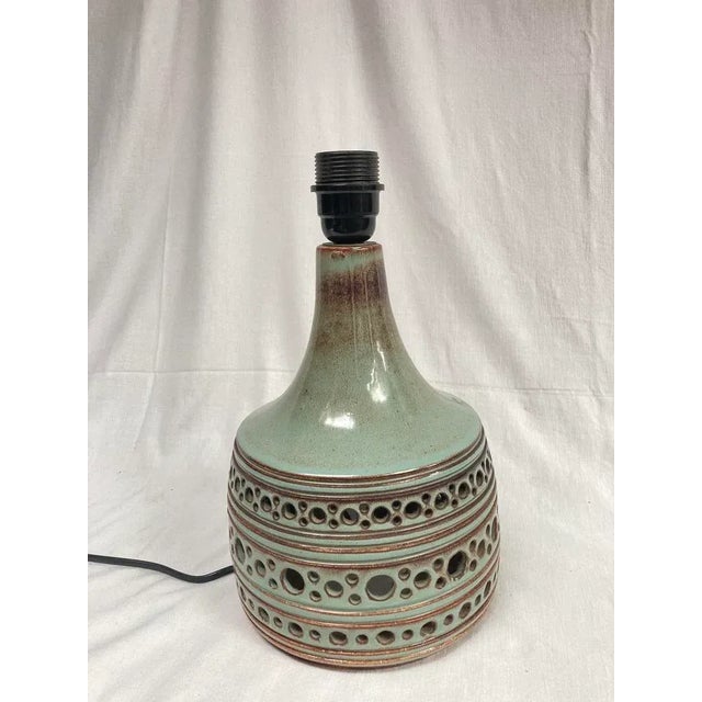 Aqua Vintage Ceramic Lamp from Vallauris, 1970 For Sale - Image 8 of 9