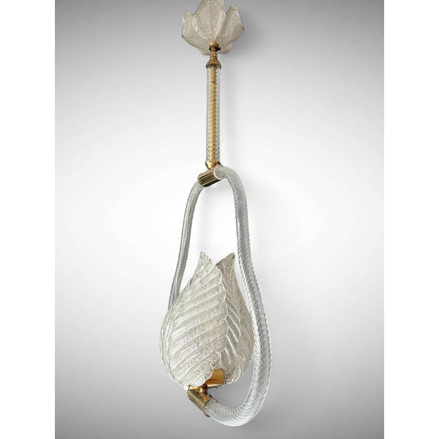 Gold Hanging Light in Murano Glass by Barovier and Toso, Italy For Sale - Image 8 of 8