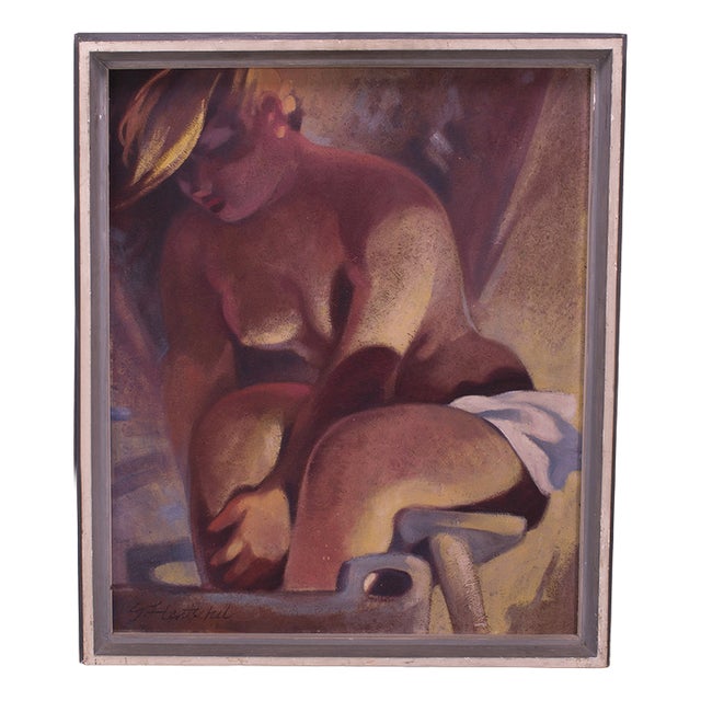 Woman Washing, Oil Painting, Framed For Sale