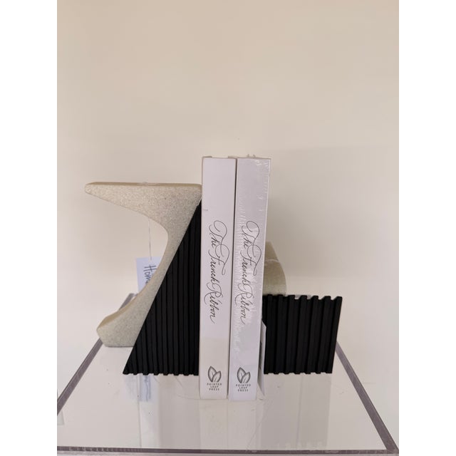Arteriors Ivory Rice Stone and Black Bookend (Large) For Sale In West Palm - Image 6 of 6