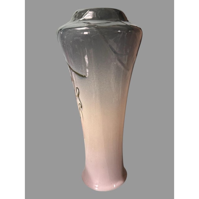 Ceramic Vintage Weller Etna Hand Painted Grape & Vine Decorated 14.5" Art Pottery Vase For Sale - Image 7 of 10
