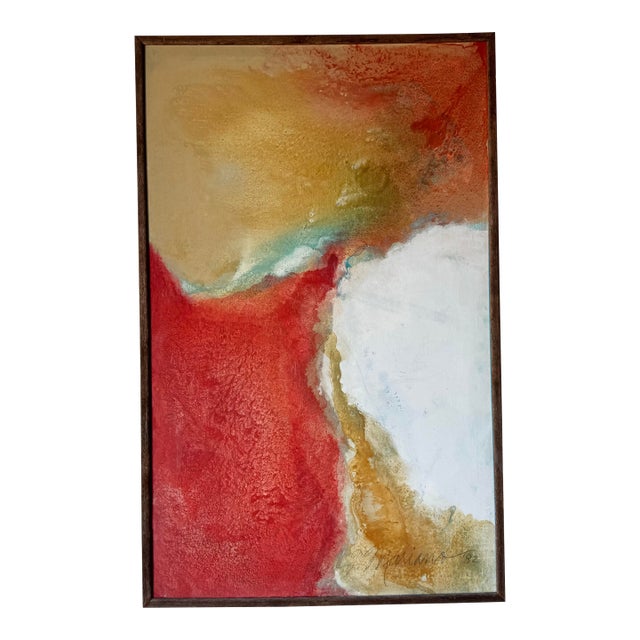 1980's Vintage Paul F Mariano Abstract Expressionists Painting, Framed For Sale