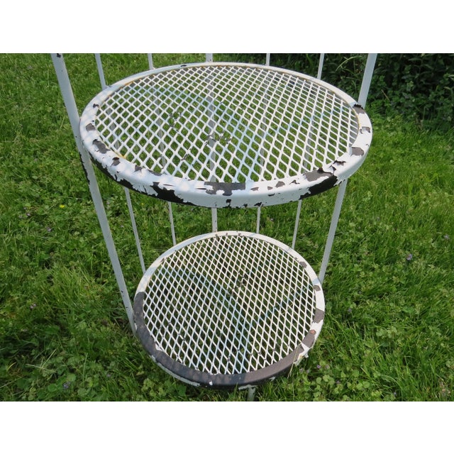Vintage 1970s Solid Wrought Iron 4-Tier Dome Top Plant Stand / Shelving For Sale - Image 9 of 13