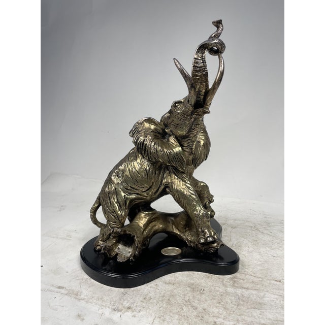 Wood Silver-Plated Elephant Sculpture, 1970s For Sale - Image 7 of 16