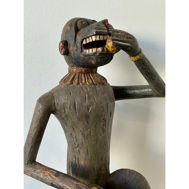 Vintage Monumental Hand Carved Monkey For Sale - Image 9 of 12