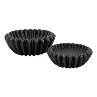 Lehriya Black Porcelain Bowl - Set of 2 For Sale