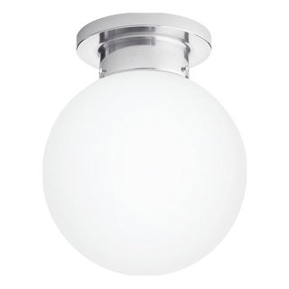 Arts and Crafts Aluminum and Glass Globe Ceiling Lamp For Sale