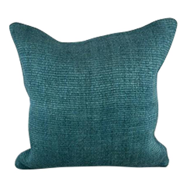20 x 20 Hemp Pillow Turkish Cushion Natural Blue Pillow Cushion Cover For Sale