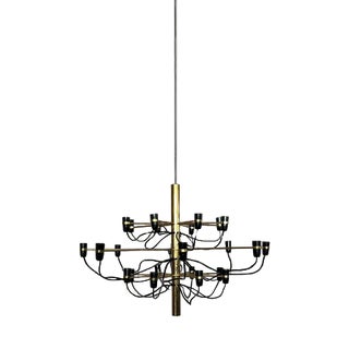 Brass Chandelier by Gino Sarfatti for Flos, 1970s For Sale