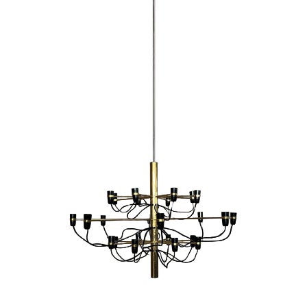 Brass Chandelier by Gino Sarfatti for Flos, 1970s For Sale
