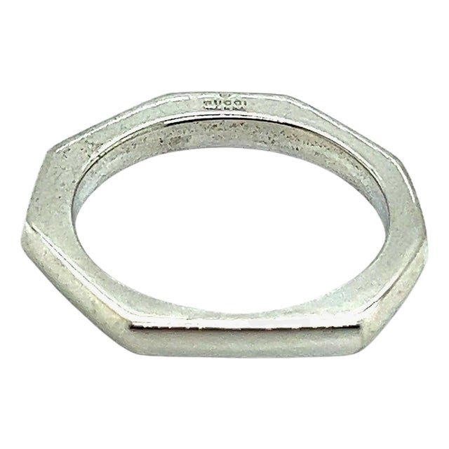 1990s Gucci Estate Abstract Ring Size 10.5 Sterling Silver, Size 6.5 For Sale
