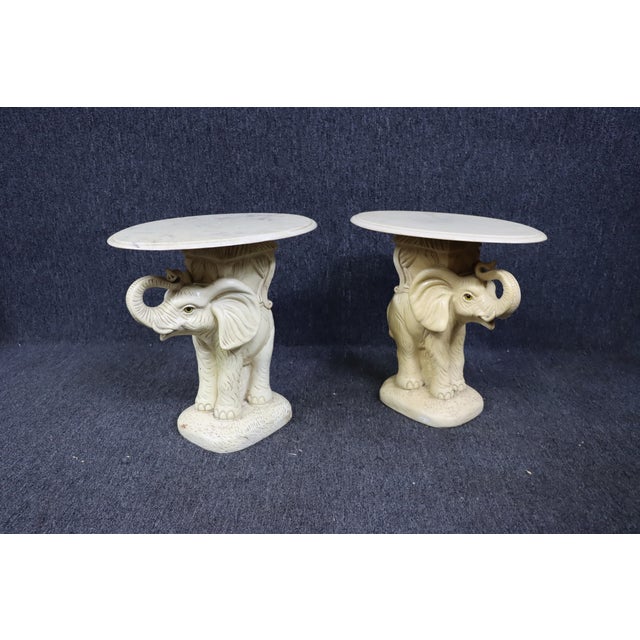 Marble Top Elephant Side Table/Pair Chairish