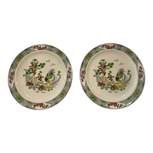 Pair of Antique English Cauldon Plates For Sale