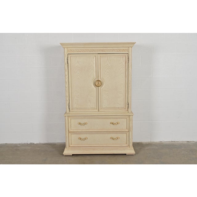 A gorgeous French Louis Philippe or Mediterranean style gentleman's chest or armoire dresser By Thomasville USA, Circa...