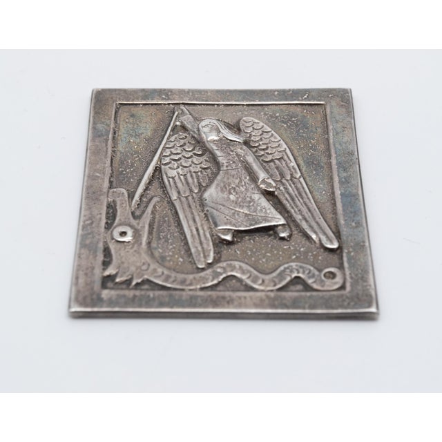 Silver Sterling Silver Plaque by Dunstan Pruden of St Michael London 1972 For Sale - Image 8 of 11