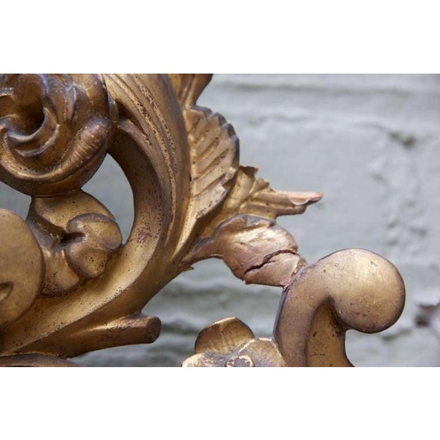 19th Century 19th Century Italian Rococo Giltwood Mirror With Acanthus Design For Sale - Image 5 of 7