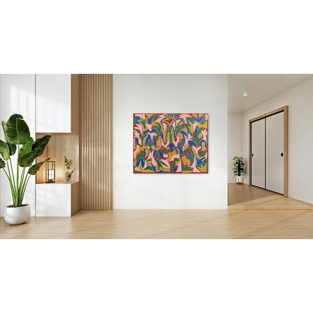 Pink The Wellspring II - Large Contemporary Abstract Colorful Geometric Painting Original Artwork by Harrison Gilman For Sale - Image 8 of 9