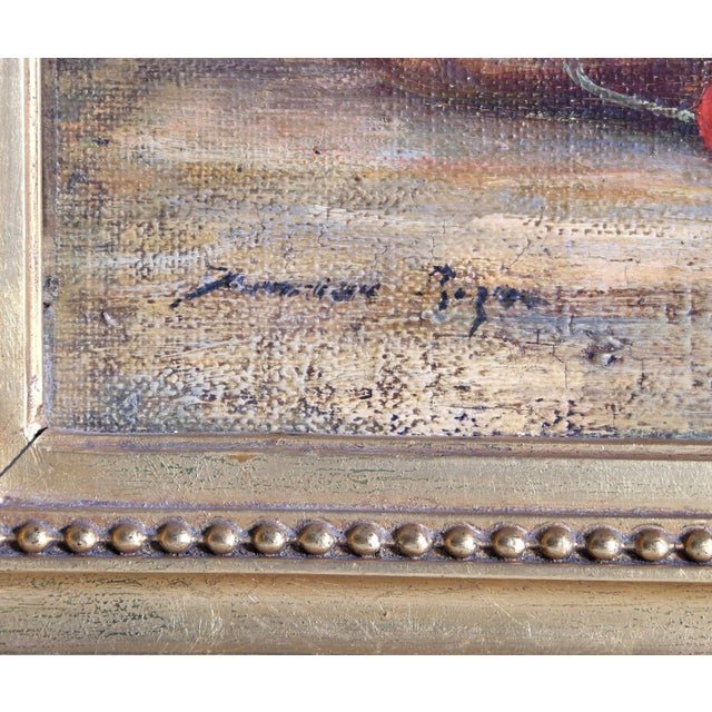 Artist: Unknown Title: Still Life with Cherries and Roses Year: Circa 1950 Medium: Oil on Canvas, signed illegibly l.l....