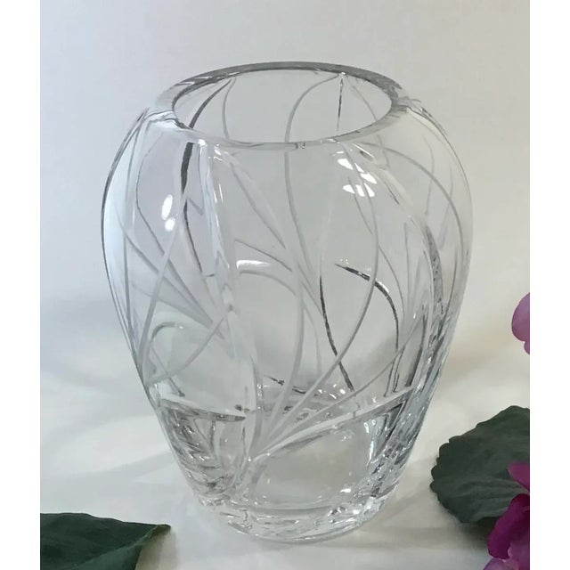Metal 1990’s Cut Glass Large Urn Vase For Sale - Image 7 of 13