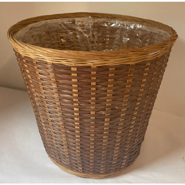 Boho Chic Vintage Wicker Planter Basket For Sale - Image 3 of 7
