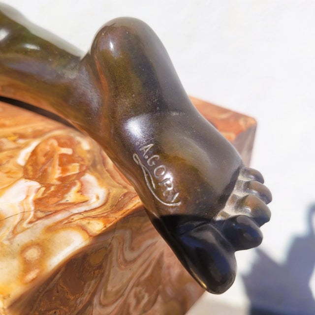 A Gory, Ball Dancer, 20th Century, Bronze & Marble For Sale - Image 13 of 17