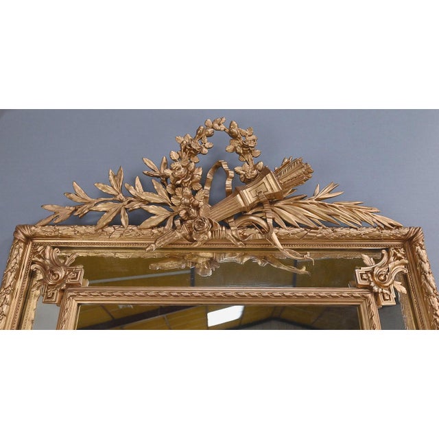 Large 19th Century Louis XVI Mirror with Parcloses For Sale - Image 5 of 14