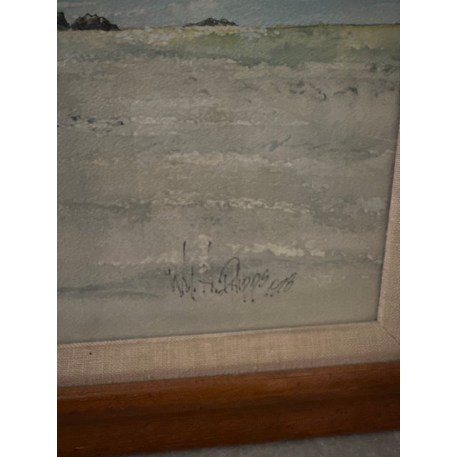 1970s Watercolor and Ink Framed Art Piece For Sale In Palm Springs - Image 6 of 7