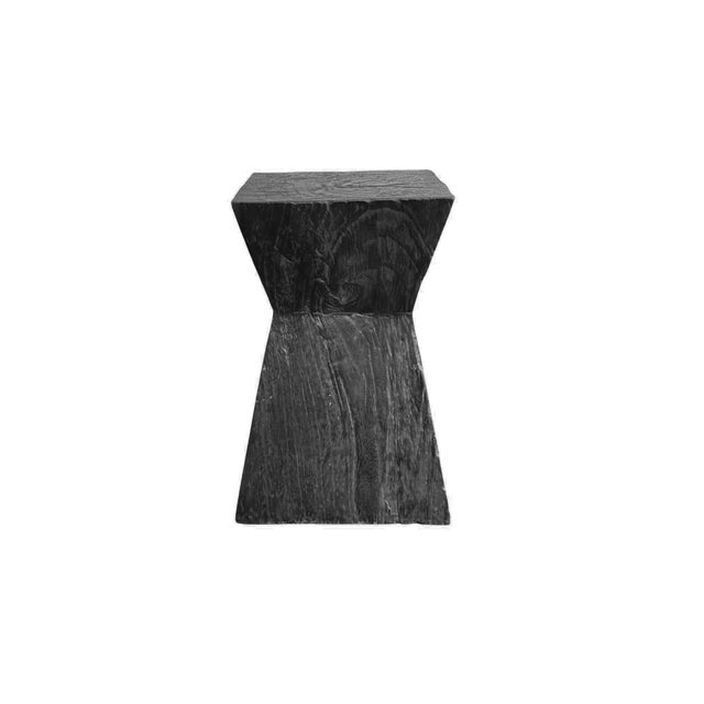 Sculptural Suar Wood Side Table, Burnt Finish Modern Organic For Sale - Image 4 of 4