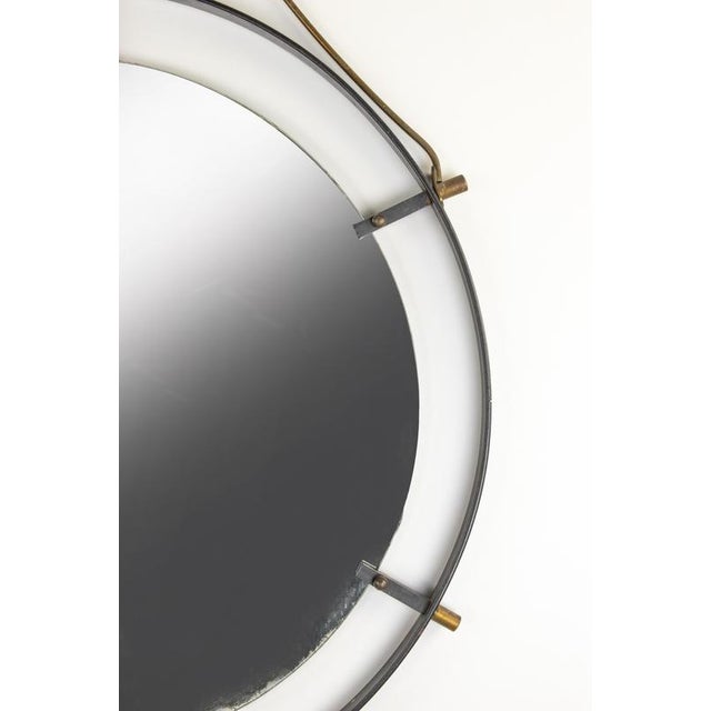 Vintage Brass Framed Wall Mirror by Santambrogio and De Berti, 1960s For Sale - Image 3 of 7