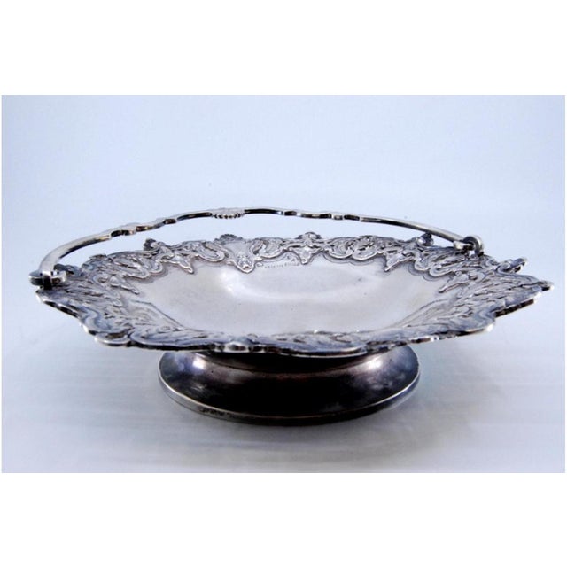 Silver Silver Basket for with Tilting Handle, Shells and Palms For Sale - Image 8 of 10
