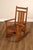 High Quality American Made Solid Oak Wood Rocker with Brown Leather Seat