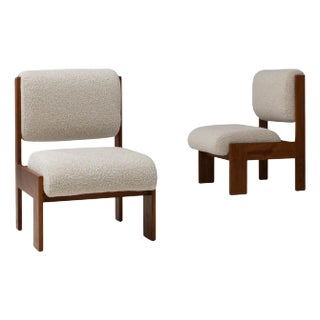1970s French Pair Of Upholstered Chairs For Sale