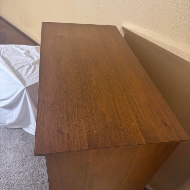 Vintage 1960s Bassett Mayan Walnut Secretary Desk Highboy For Sale In Dallas - Image 6 of 11