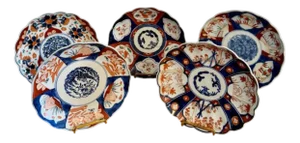Antique Japanese Imari Plates, 1900, Set of 5