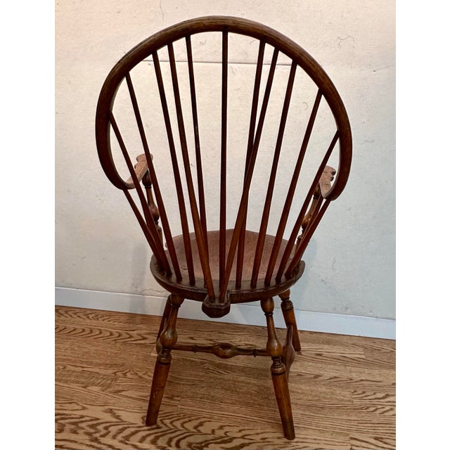 Late 18th Century Rare Antique Continuous-Arm John Sprosen Windsor Chair C. 1790 For Sale - Image 5 of 10