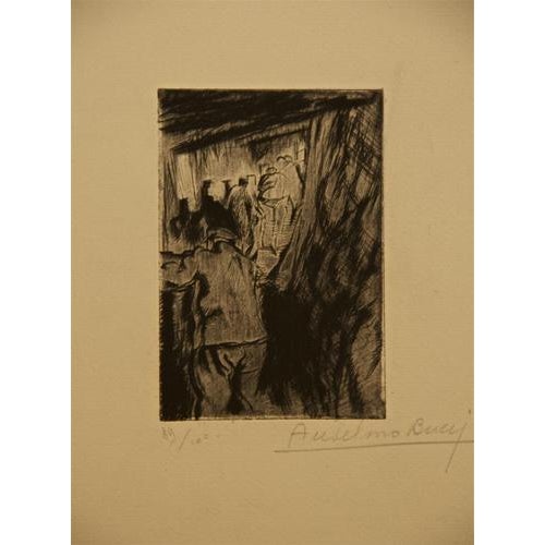 Etching and drypoint on paper. from the collection "Croquis du front Italien" - Album IV. Hand signed and numbered....