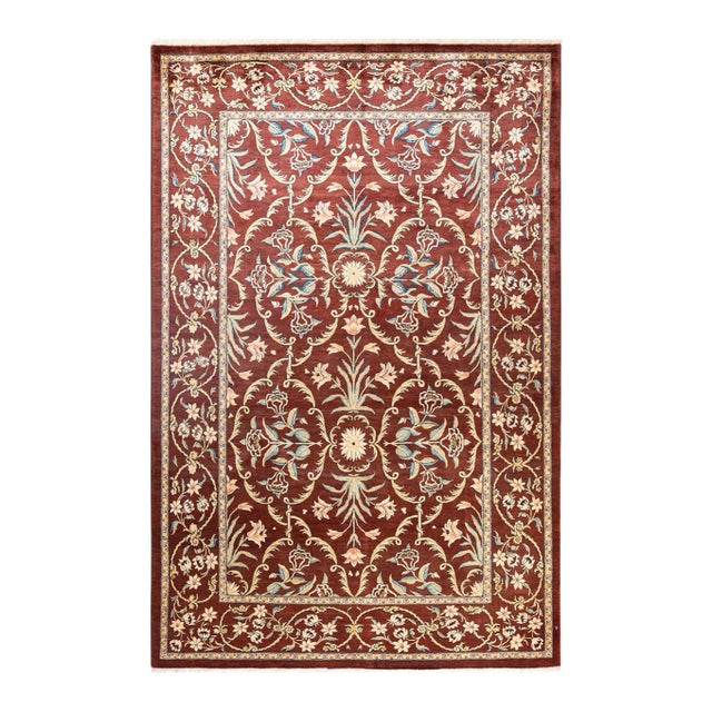 Eclectic, One-of-a-Kind Hand-Knotted Area Rug in Red, 5' 9" x 8' 10" For Sale