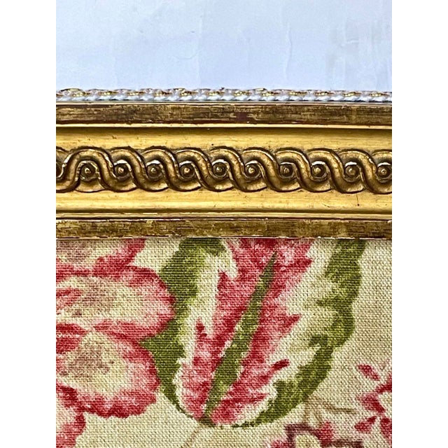 Antique Giltwood Floral &Velvet Fireplace Screen For Sale - Image 9 of 12