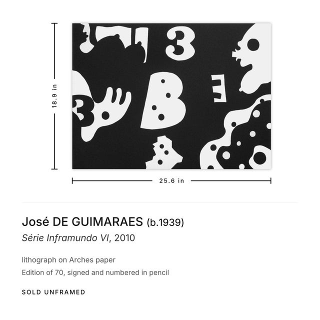 Contemporary 2010 José De Guimaraes Série Inframundo VI Signed Lithograph For Sale - Image 3 of 3