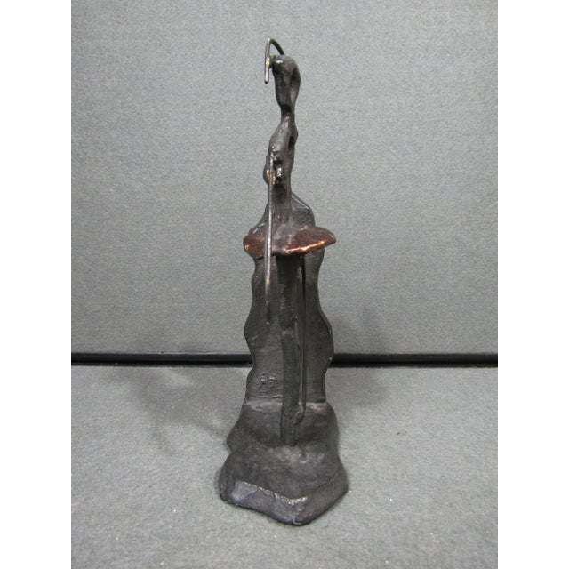 Black Vintage Brutalist Abstract Ballerina Metal Bookend Sculpture For Sale - Image 8 of 9