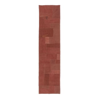 Vintage Turkish Patchwork Kilim Runner in Warm Red Tones - Rug & Kilim For Sale