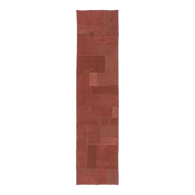 Vintage Turkish Patchwork Kilim Runner in Warm Red Tones - Rug & Kilim For Sale