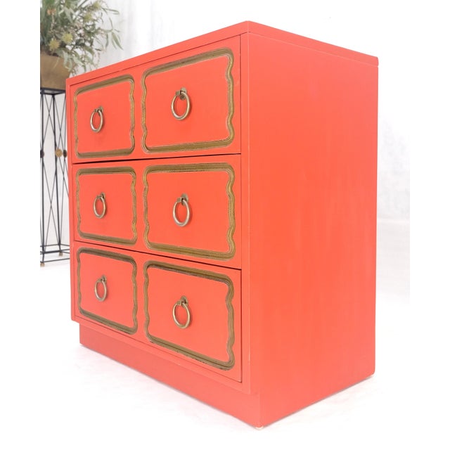 Mid 20th Century Dorothy Draper 3 Drawers Dresser Chest w/ Ring Pulls For Sale - Image 5 of 18