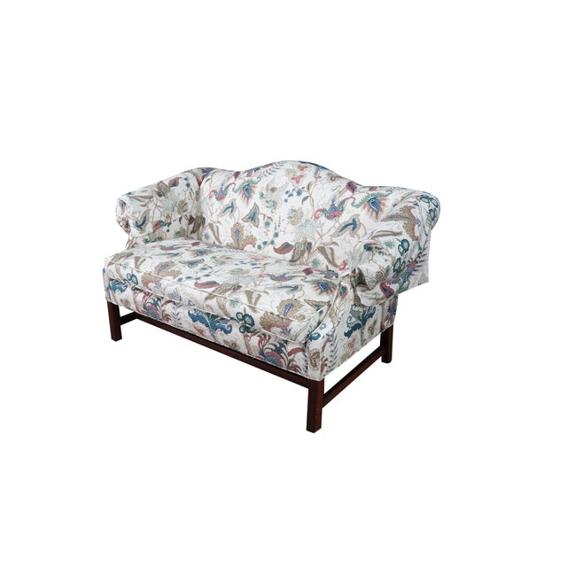 Traditional Chippendale-style camelback loveseat settee by Earl's of High Point showcases classic American furniture...