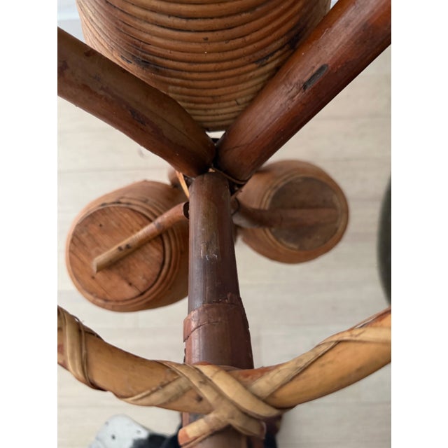 Circa 1965 Italian Bamboo and Rattan Plant Stand For Sale - Image 11 of 16