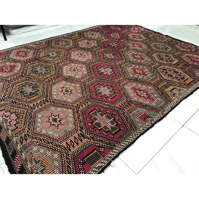 Red 1960s Oversize Tribal Vintage Kilim Rug - 6′7″ × 9′1″ For Sale - Image 8 of 11