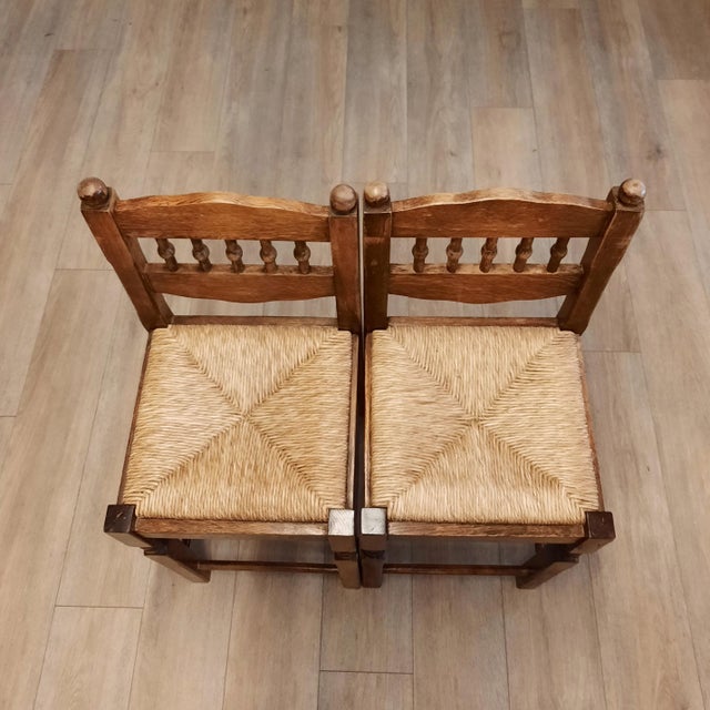 Vintage Bar Stools with Rush Seats, 1960s, Set of 2 For Sale - Image 9 of 13