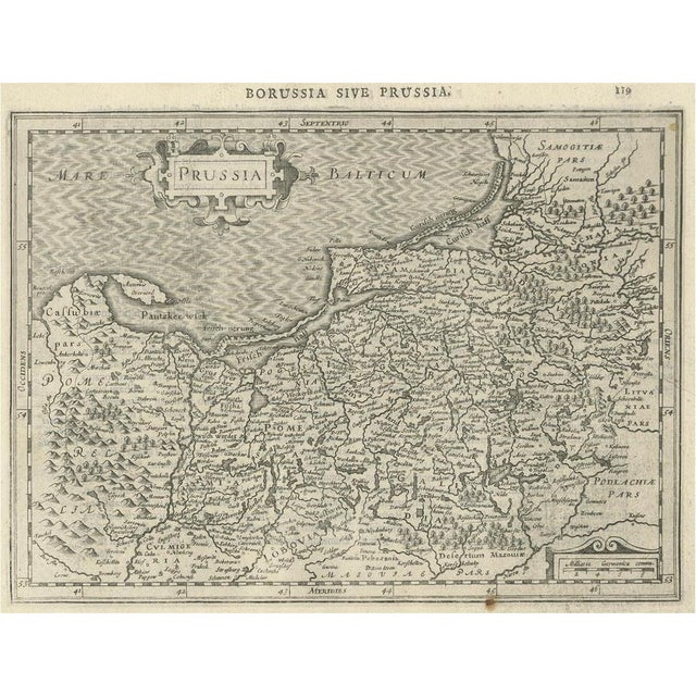 17th Century Engraved Map of Prussia on the Southeast Coast of the Baltic Sea, 1632 For Sale - Image 5 of 5