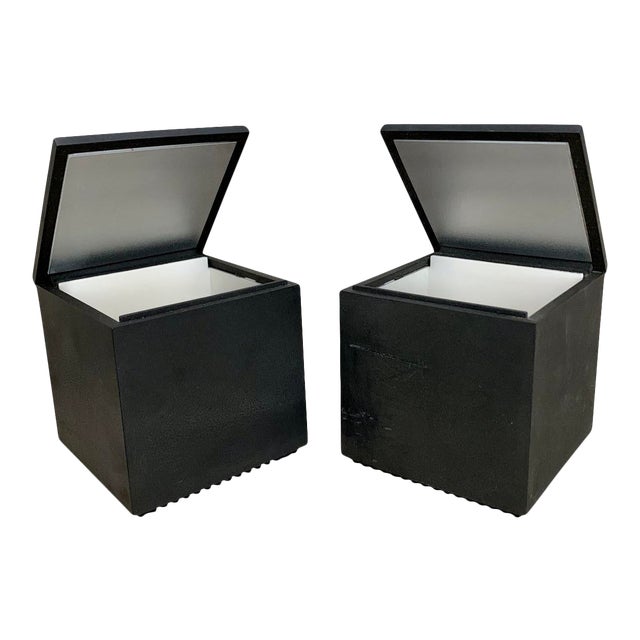 Vintage Cini & Nils Italian Modernist “Cuboluce” Bedside Table Lamps – A Pair For Sale
