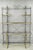 Vintage French Country Scrolling Wrought Iron & Brass Rail Bakers Rack. Circa Late 20th Century. Measurements: 86" H x 60"...
